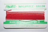 Filo infilaperle con ago colore rosso in nylon per collane bracciali nailon varie misure