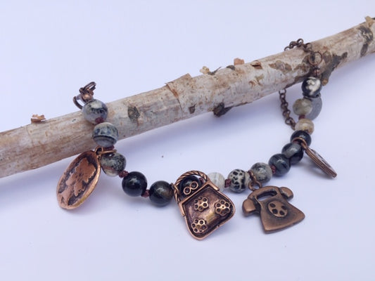 Bracciale pietre dure con pendenti