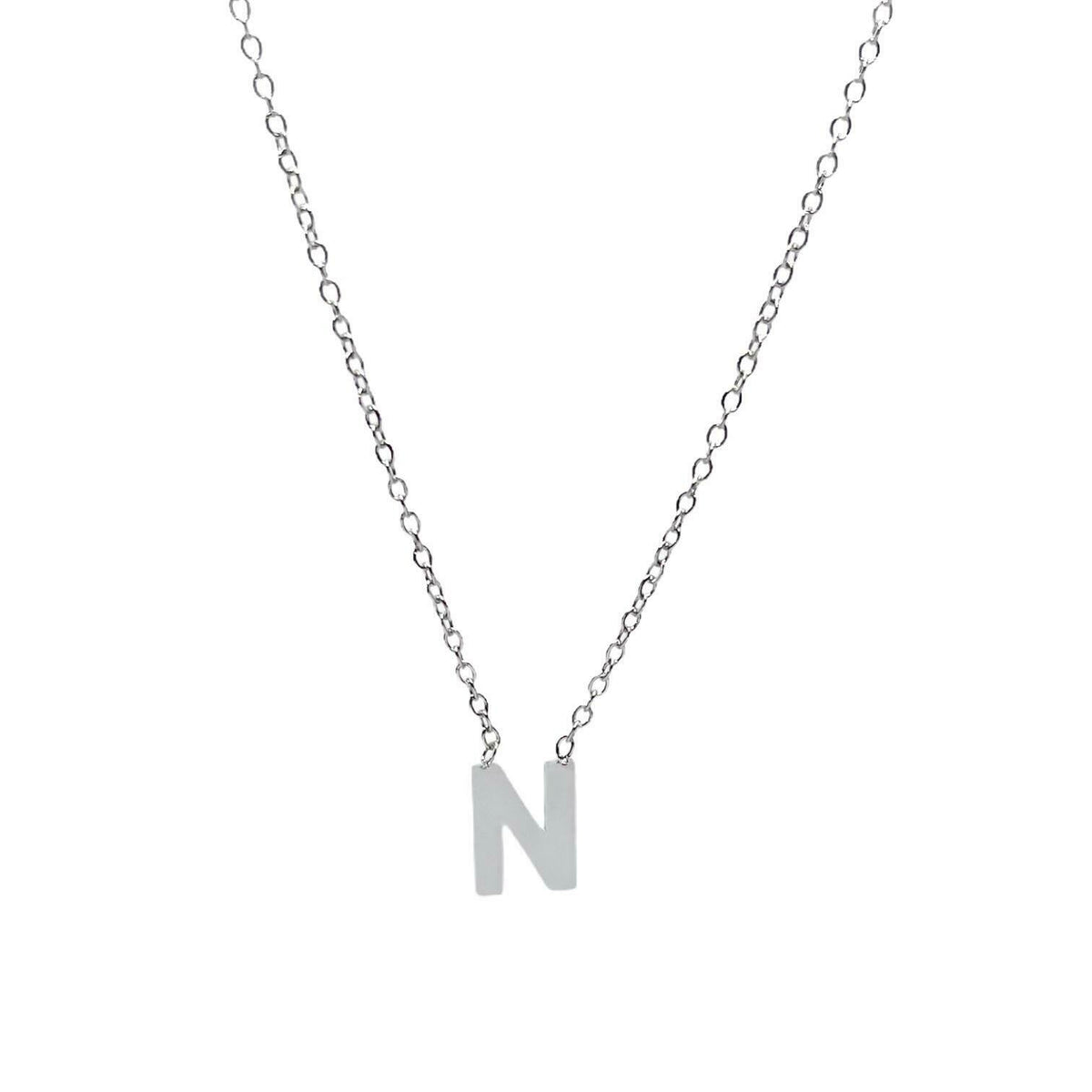 Collana con iniziale del nome in acciaio inossidabile anallergico regolabile