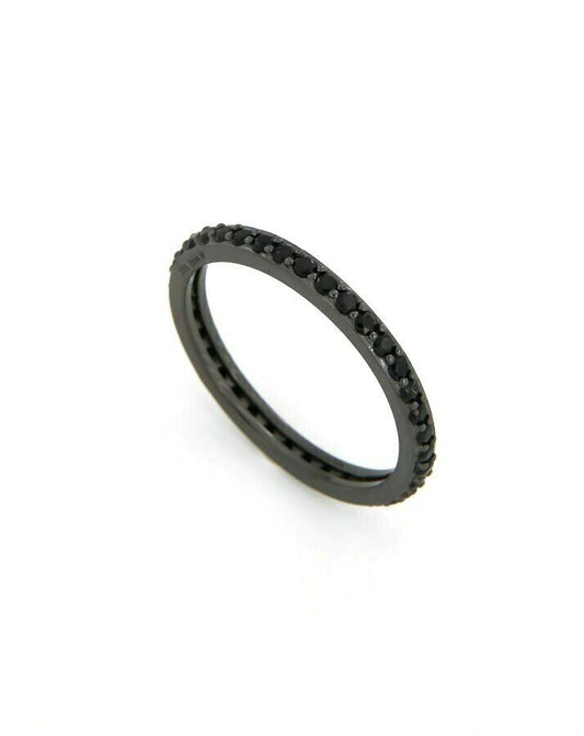 anello eternity zirconi neri veretta fedina