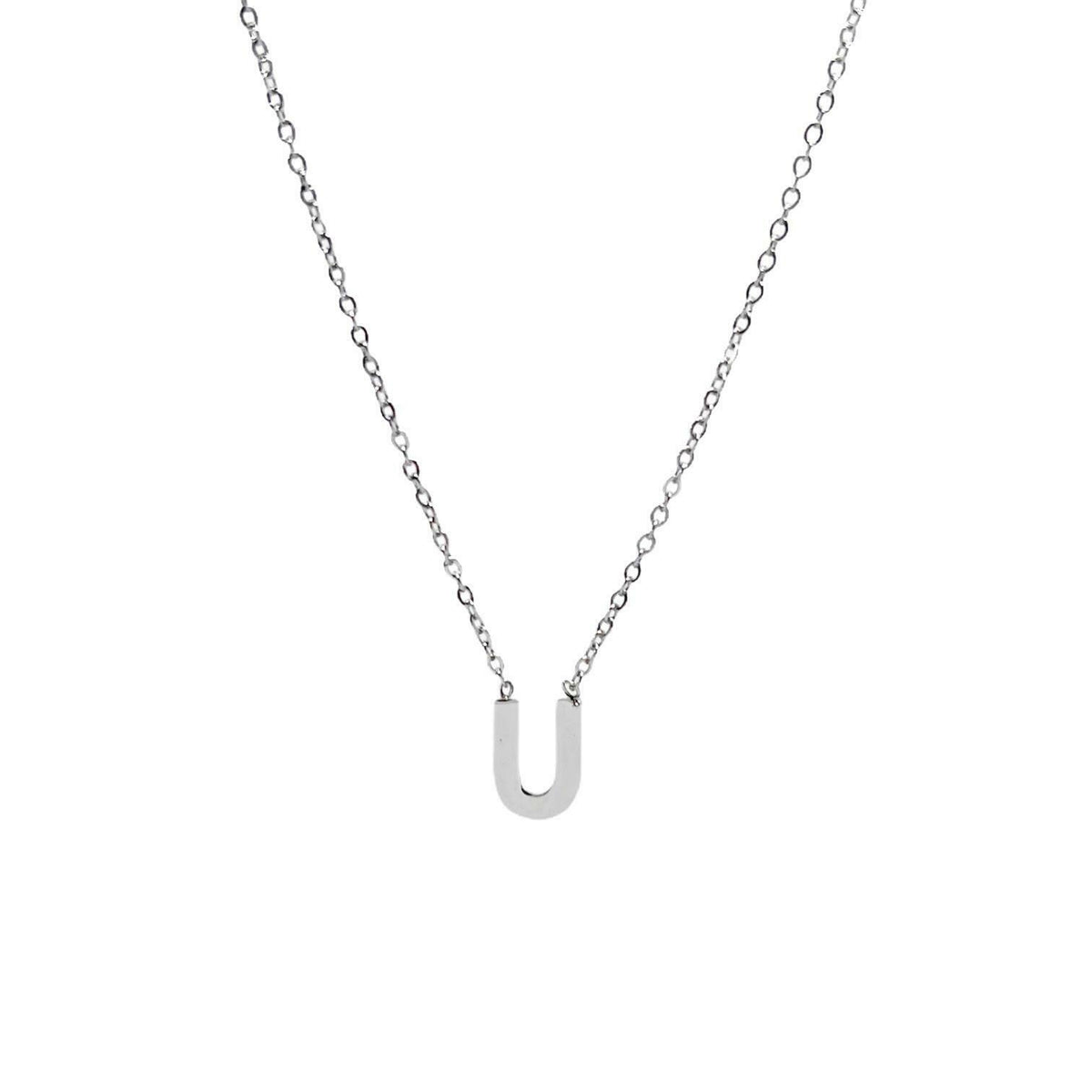 Collana con iniziale del nome in acciaio inossidabile anallergico regolabile