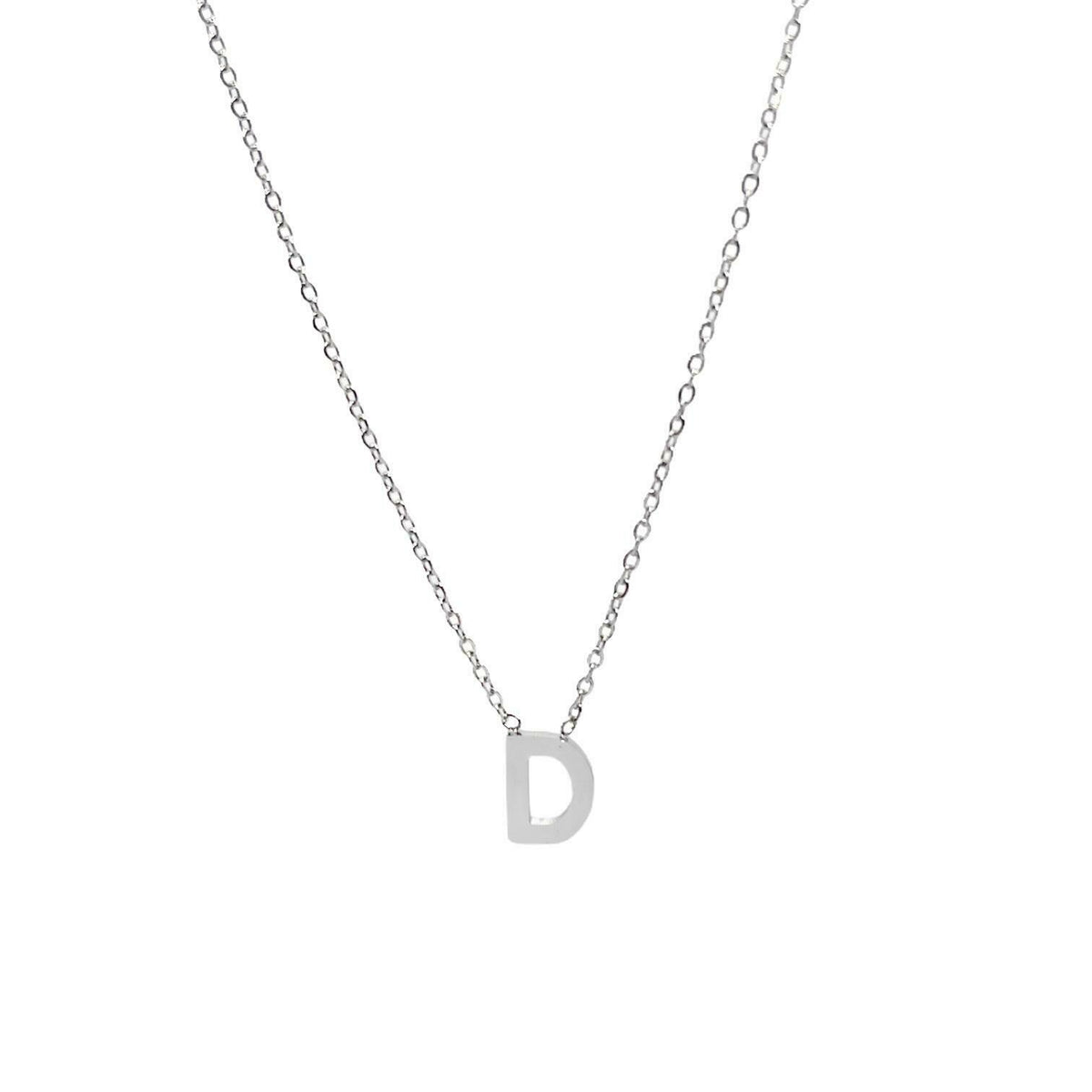 Collana con iniziale del nome in acciaio inossidabile anallergico regolabile