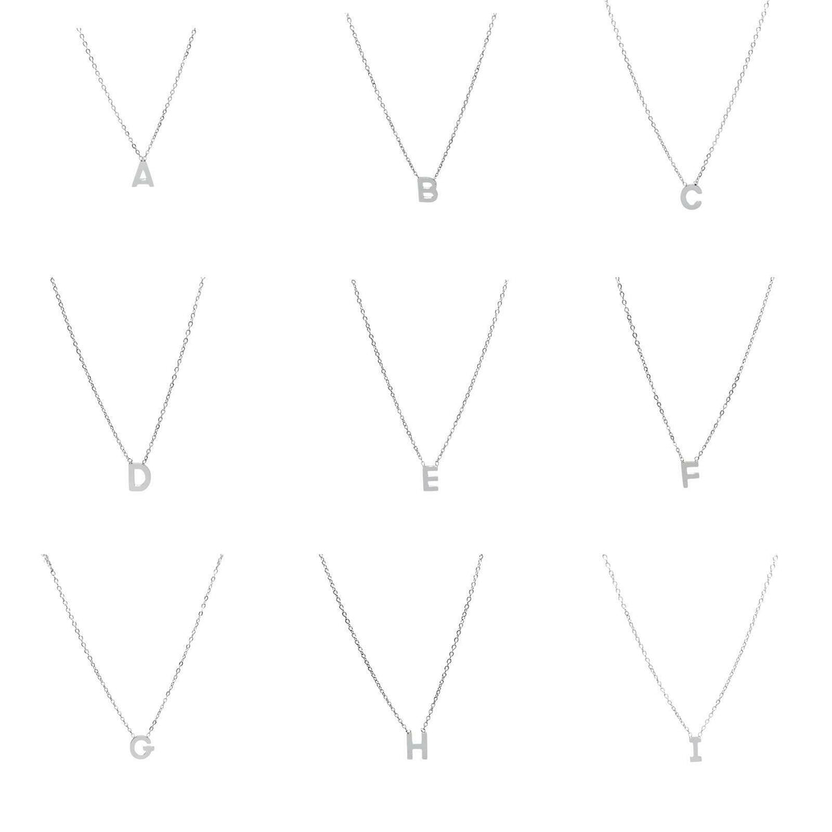 Collana con iniziale del nome in acciaio inossidabile anallergico regolabile